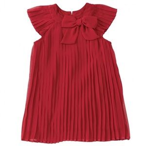 Mud Pie  Baby Girls Claret Pleated Dress NWT